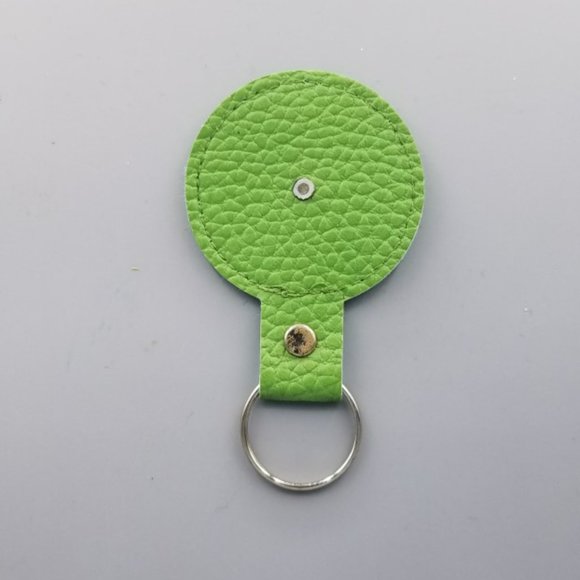 St. Jude Green Faux Pebble Leather Keychain - Picture 3 of 3